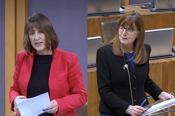 Mid and West Wales MS Jane Dodds (left) and the Minister for Rural Affairs Lesley Griffiths MS during a Senedd debate this week