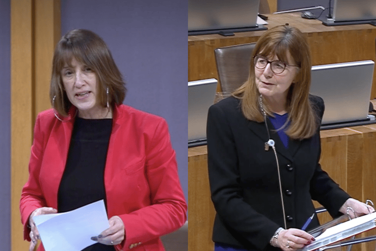 Mid and West Wales MS Jane Dodds (left) and the Minister for Rural Affairs Lesley Griffiths MS during a Senedd debate this week