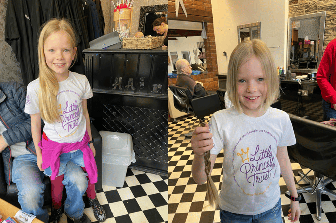An eight-year-old girl from New Radnor has raised over £100 for the Little Princess Trust cancer charity by cutting her hair. 