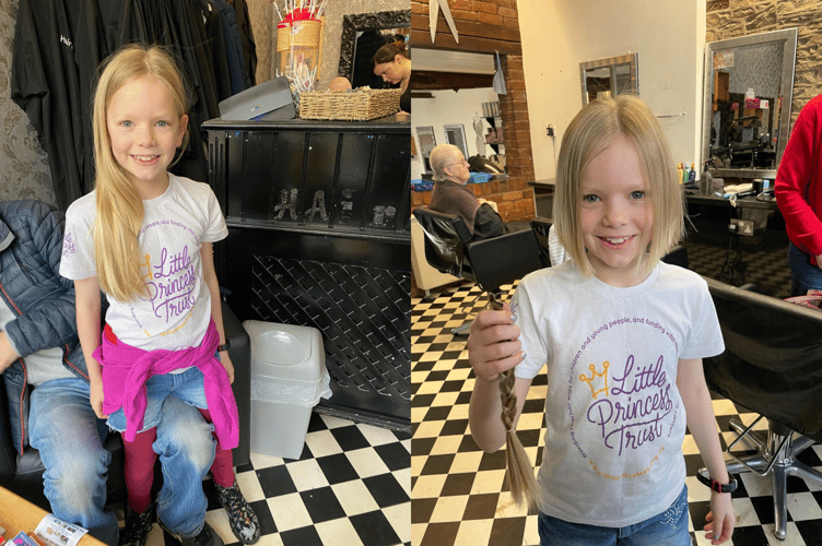 An eight-year-old girl from New Radnor has raised over £100 for the Little Princess Trust cancer charity by cutting her hair.