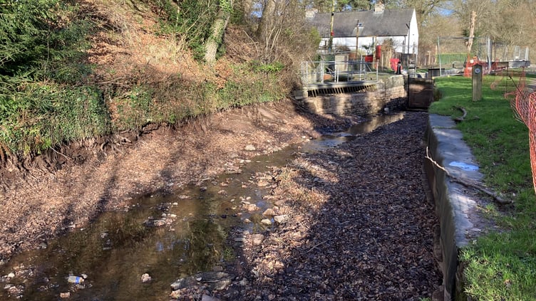 Drained canal at Brynich Lock 12 February 2024