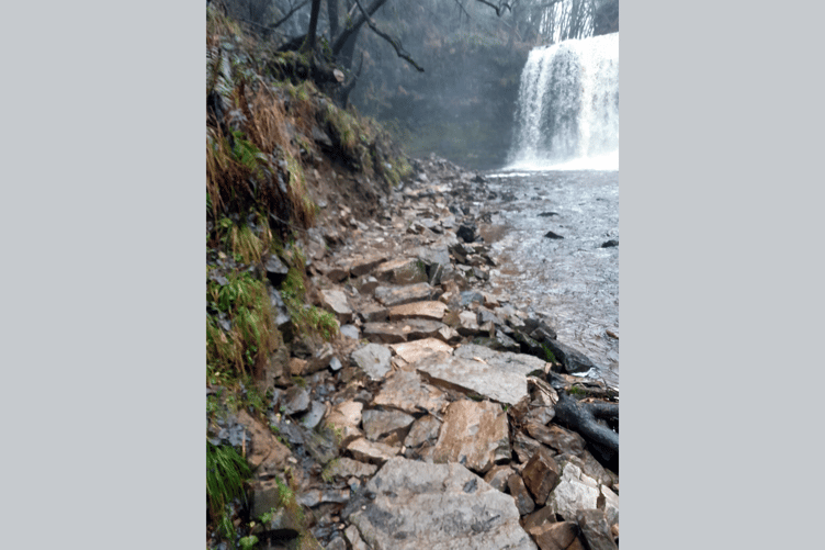 The improved path at Sgwd yr Eira