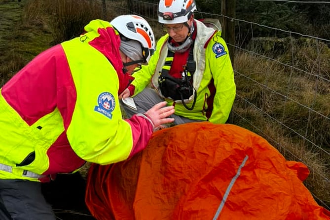 Injured man rescued by Brecon Mountain Rescue Team in the Elan Valley