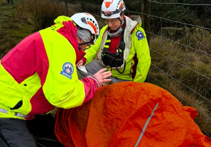 Injured man rescued by Brecon Mountain Rescue Team in the Elan Valley