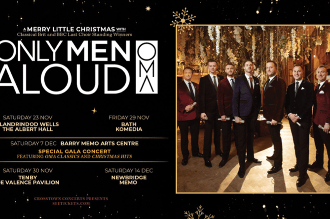 Only Men Aloud will play The Albert Hall in Llandrindod on Saturday, November 23
