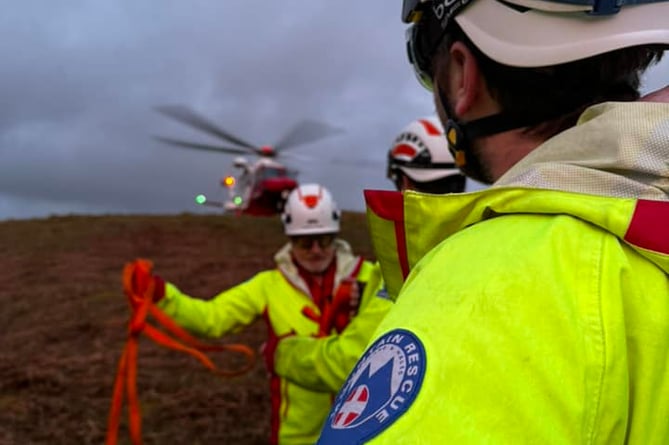 Injured man rescued by Brecon Mountain Rescue Team in the Elan Valley