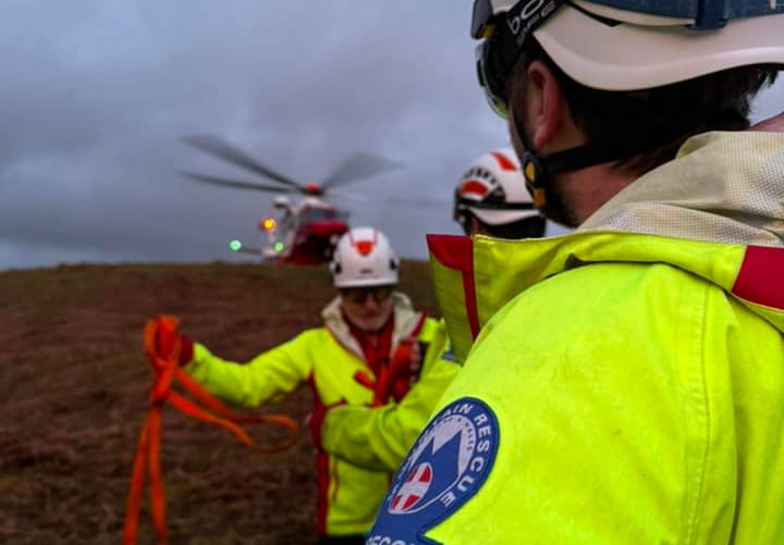 Injured man rescued by Brecon Mountain Rescue Team in the Elan Valley