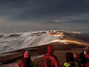 Brecon Mountain Rescue Team attend to injured walker on Corn Du