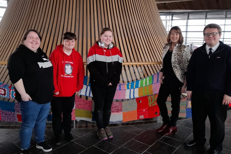 Jane Dodds MS at Senedd - Wales’ Biggest Scarf?