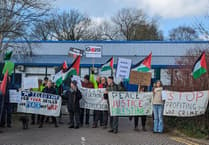 Peaceful protest held at Powys factory