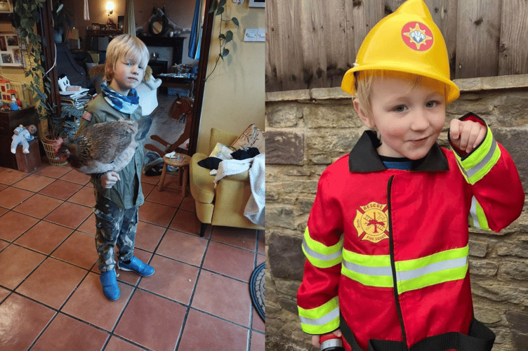 Over at Aber Farm Shepherd’s Hut, their son dressed up as a soldier carrying a chicken, while Theo leaned into his family ties of local Brecon firemen by dressing as a fireman, celebrating his love for Fireman Sam. 
