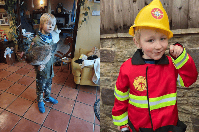 Over at Aber Farm Shepherd’s Hut, their son dressed up as a soldier carrying a chicken, while Theo leaned into his family ties of local Brecon firemen by dressing as a fireman, celebrating his love for Fireman Sam. 
