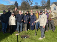 Tretower resident plants tree for the King