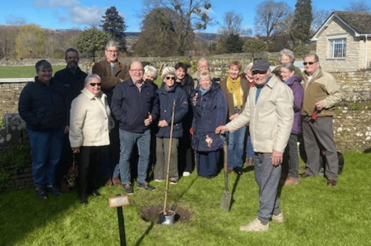 93-year-old keen gardener and local to the area of Tretower, Reginald ‘Noel’ Williams planted a crab apple tree in the grounds of Tretower Village Hall on the 3rd of March, commemorating the coronation of King Charles III. 