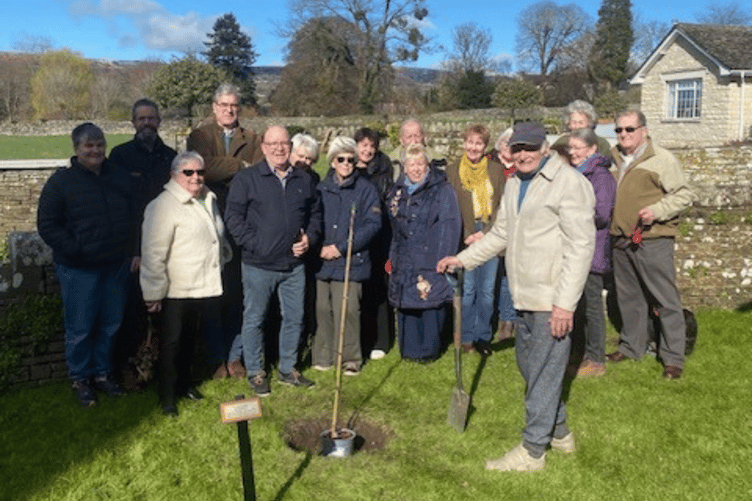 93-year-old keen gardener and local to the area of Tretower, Reginald ‘Noel’ Williams planted a crab apple tree in the grounds of Tretower Village Hall on the 3rd of March, commemorating the coronation of King Charles III.