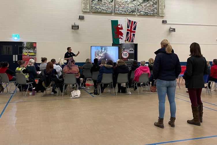 The road safety event for passing horses held in Llangynidr