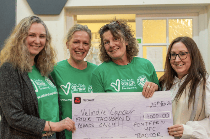 £4,000 was presented to the Arctic Blast team Venture to Victory, Velindre Cancer