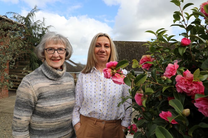 League of Friends Trustee Rebe Brick (left) is pictured in the new garden along with the health board’s Residential Care Manager Christina Creemer. 