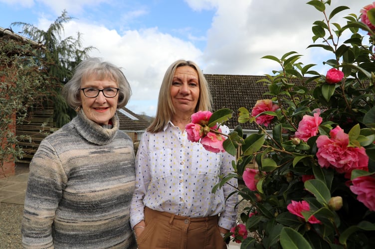 League of Friends Trustee Rebe Brick (left) is pictured in the new garden along with the health board’s Residential Care Manager Christina Creemer.