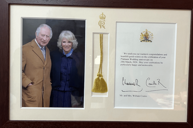 Bill and Mary received a card from King Charles III and Queen Camilla