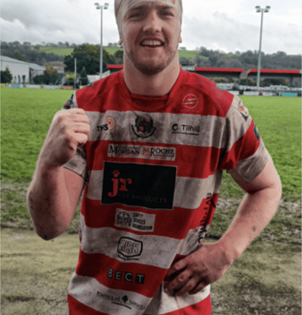 Llandovery skipper Jack Jones whose father Robin Jones and grandfather Brian Thomas played in WRU Cup Finals (photo Huw S Thomas)