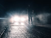 Bright headlights driving drivers off the road at night