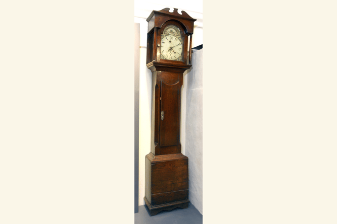 A longcase clock made by the Williams family of Trecastle