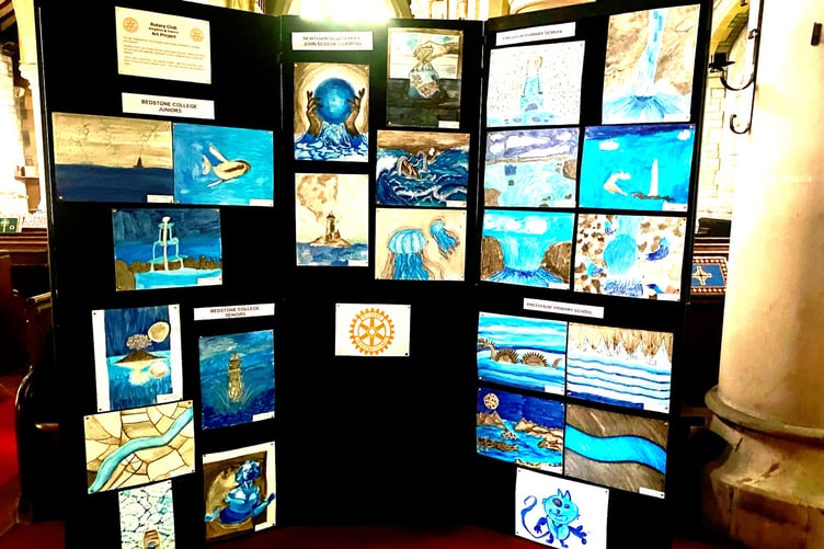 The display boards at St Edwards Church, Knighton