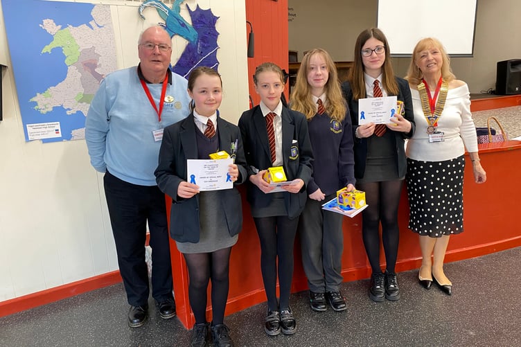 John Beddoes: Secretary Paul Barrett, Izzy, Gracci, Erin, Darcy with President Angela Ellis