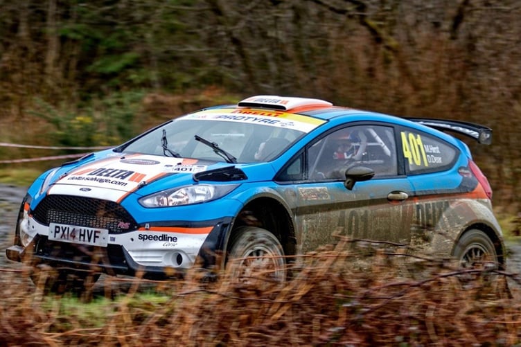 Matthew Hirst and Declan Dear  in their Ford Fiesta R5.