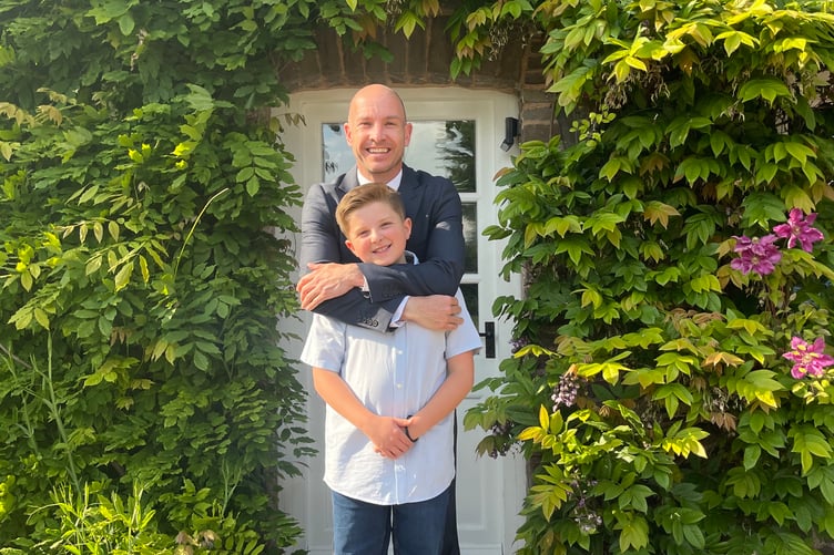 Ryley Reed with his uncle Sam Redfern, who will be running the London Marathon this month