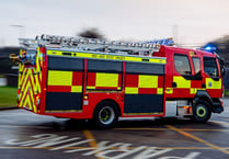 Fire crews tackle fire at Brecon property