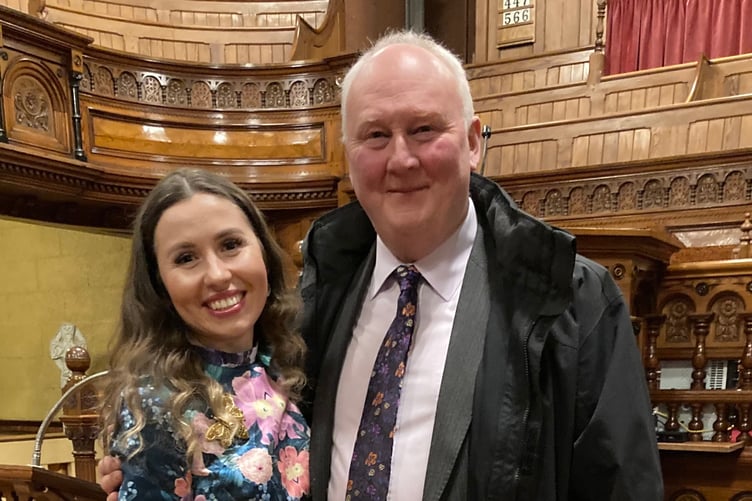 Soloists Maryna Korolova and Wynne Rees at Brecon's Plough Chapel