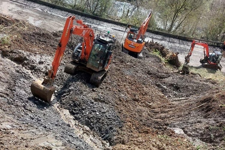 Landslide near Ystradgynlais