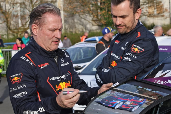 Former F1 driver Jos Verstappen signs autographs at the Metropole Ceremonial Start (Copyright: Mark Griffin)