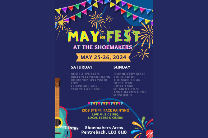 A new festival, hosted by Shoemaker’s Arms, Pentre-bach, is coming to Brecon