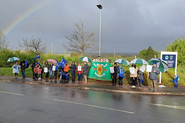 Teacher strike at Llangors Church in Wales Primary School