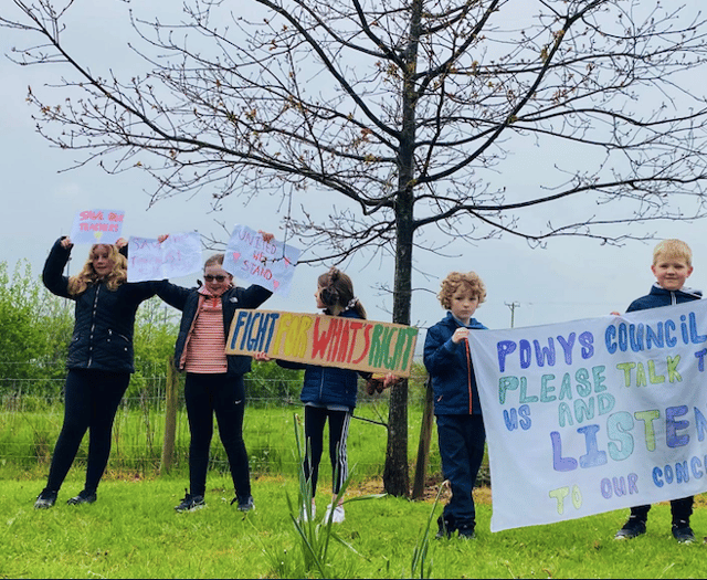 Video: Strike action continues at Llangors Primary School