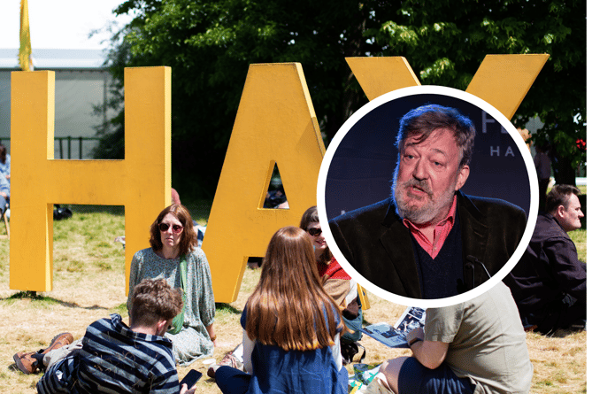 The all-star cricket match on Wednesday, May 29 will be umpired by Stephen Fry (Copyright: Billie Charity, Adam Tatton-Reid and Hay Festival)
