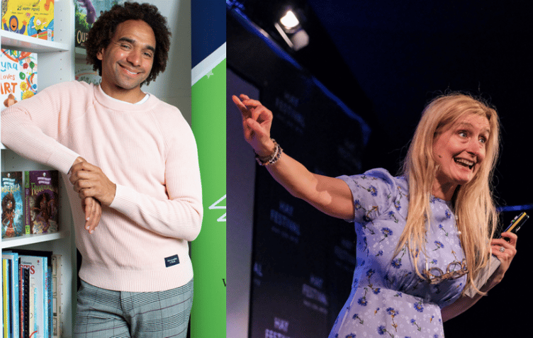 Author's Joseph Coelho and Cressida Cowell.