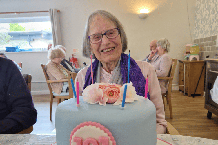 Joan celebrated her 101st birthday at Crickhowell's Greenhill Care Home