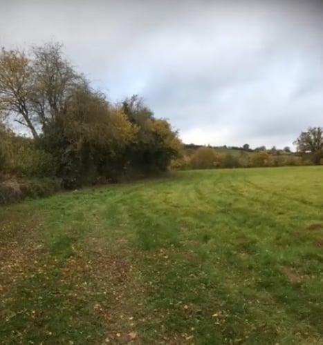 The site at Caemawdy, Bronllys before any development.