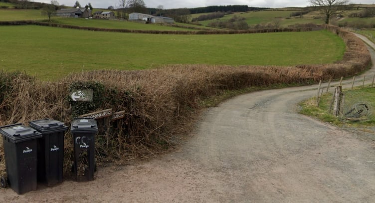The road up to Cefn Coed Mawr