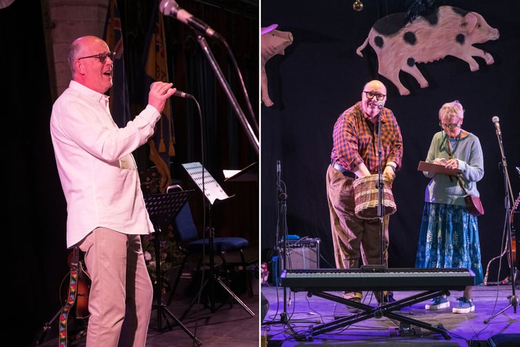 Left is Rev. Steve Hollinghurst and right is Ian Marchant and Ruth Kirkby