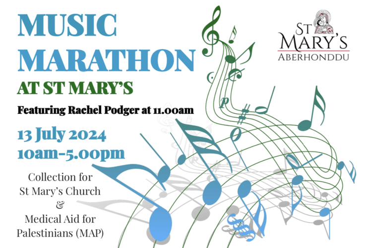 The Music Marathon event will take place in St Mary's Church in Brecon