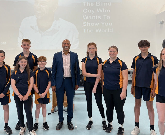 The blind traveller inspiring Brecon High School pupils 
