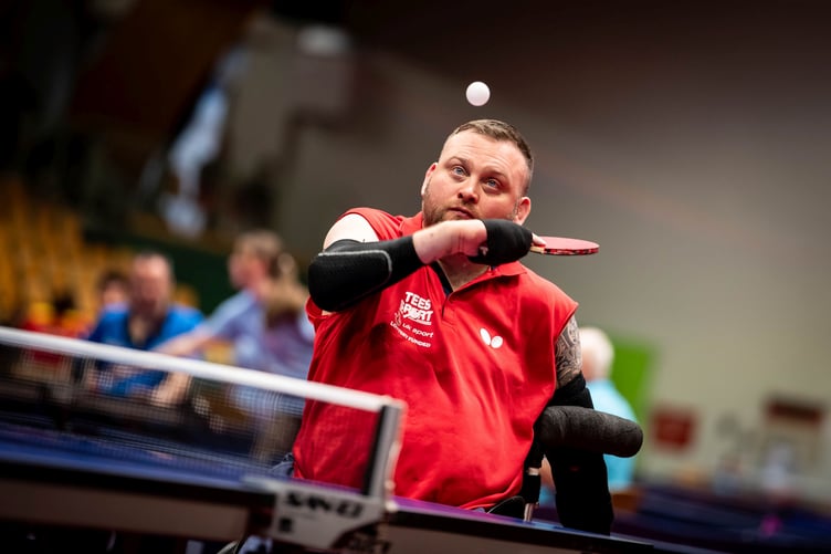 Rob Davies serving