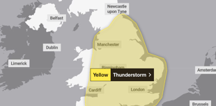Weather warning issued for Thursday