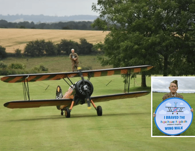 89-year-old man wing walks for charity