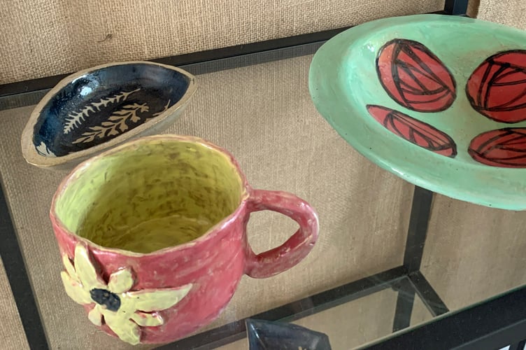 Examples of the artworks created by people at Builth Pottery HWB
